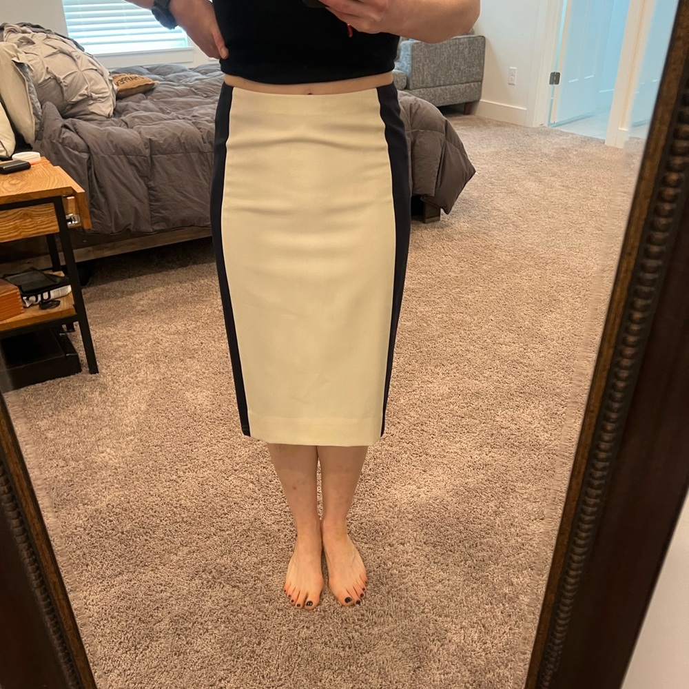 Navy and Cream J Crew Pencil Skirt